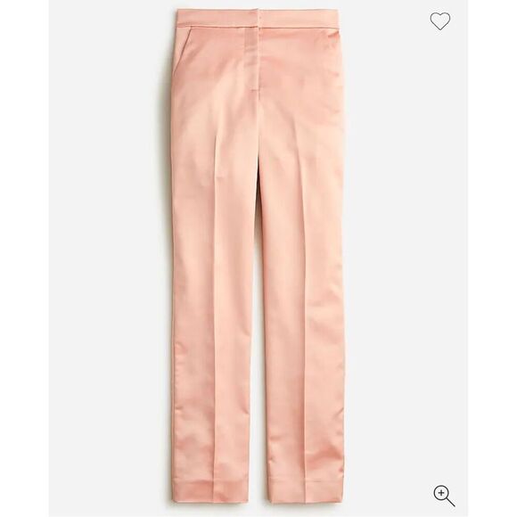 NWT JCrew Kate Straight Leg Satin Dress Pants Peach Pink 8T - Picture 2 of 16